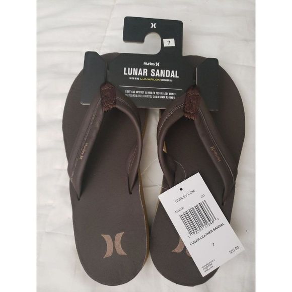 HURLEY Lunar Leather Sandal Brown Mens 7 Womens 9 - Picture 1 of 1